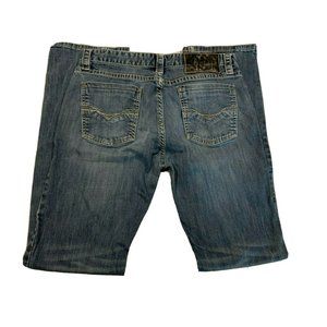 Rock & Roll Cowboy Jeans Slim Straight Leg Blue Denim Distressed Size 32x34 Mens